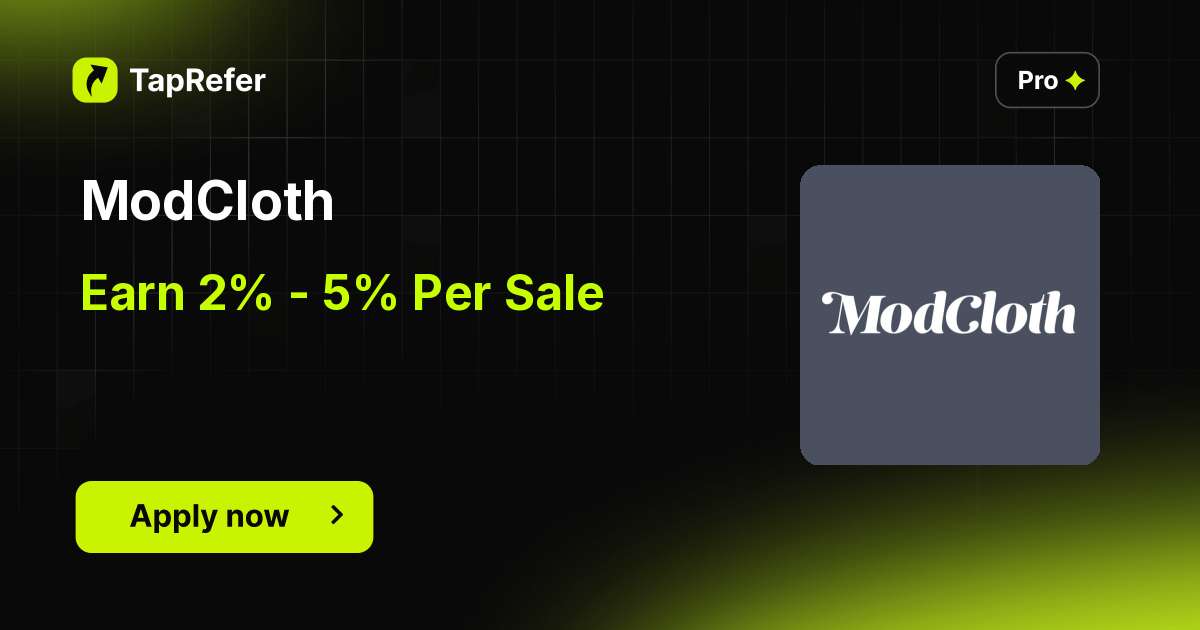 Modcpoth ModCloth Affiliate Program - 2% - 5% Per Sale - TapRefer