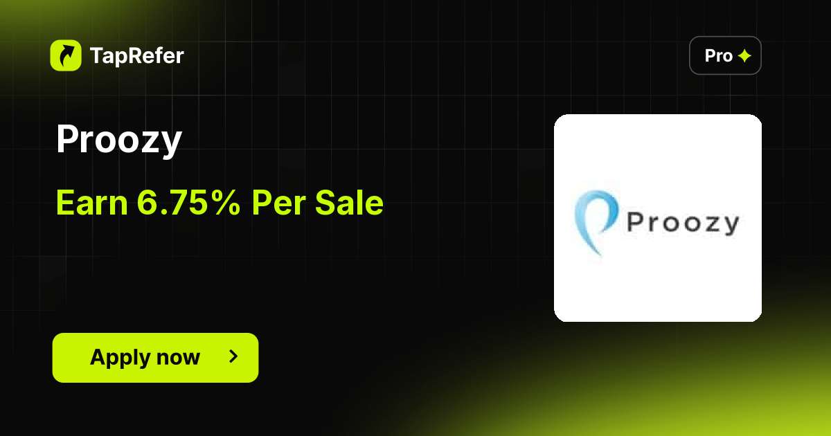 Proozy Affiliate Program - 6.75% Per Sale - TapRefer