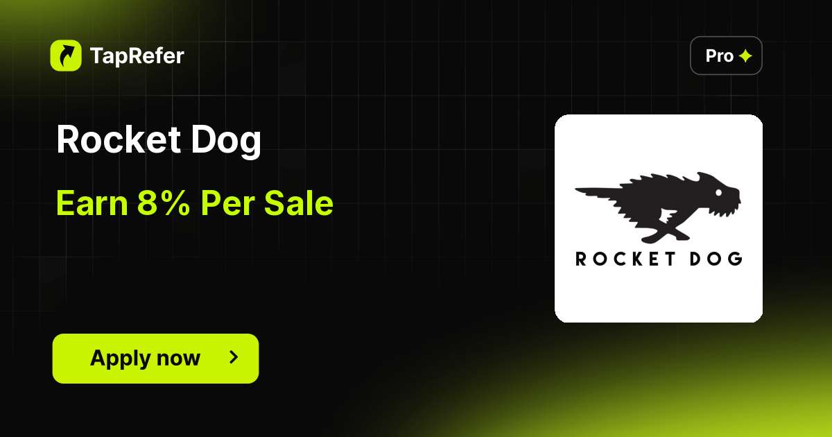 Rocket Dog Affiliate Program - 8% Per Sale - TapRefer