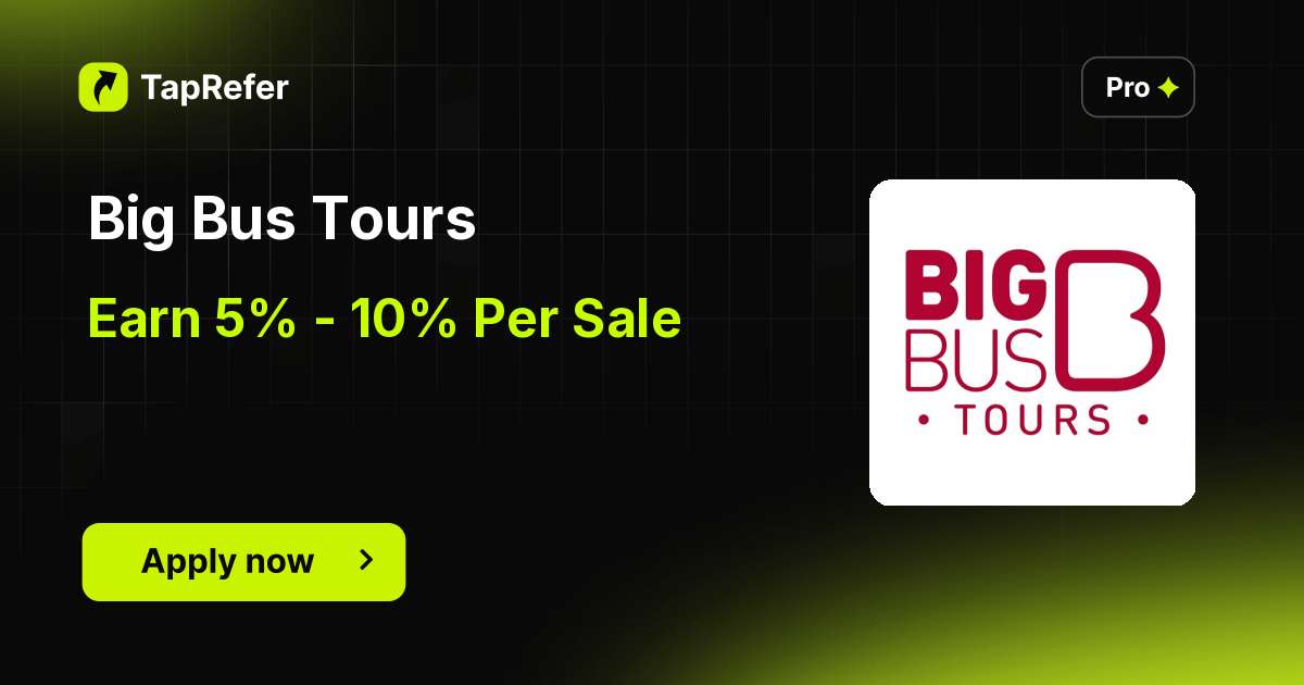 Big Bus Tours Affiliate Program - 5% - 10% Per Sale - TapRefer