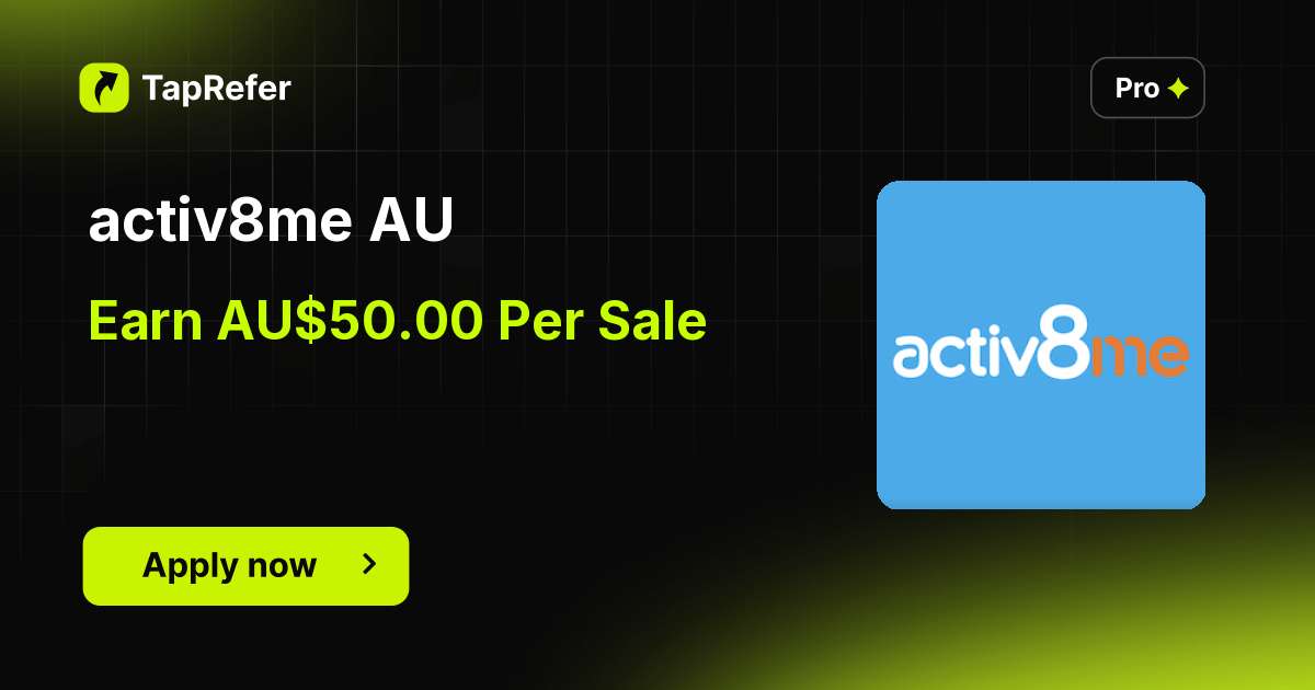 Activ8me AU Affiliate Program - AU$50.00 Per Sale - TapRefer