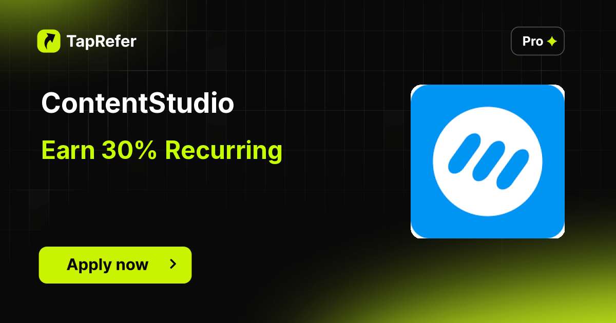 ContentStudio Affiliate Program - 30% Recurring - TapRefer