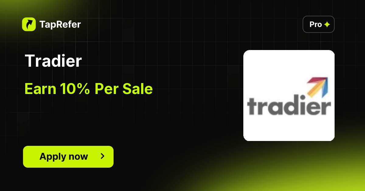 Tradier Api Tradier Affiliate Program - 10% Per Sale - TapRefer